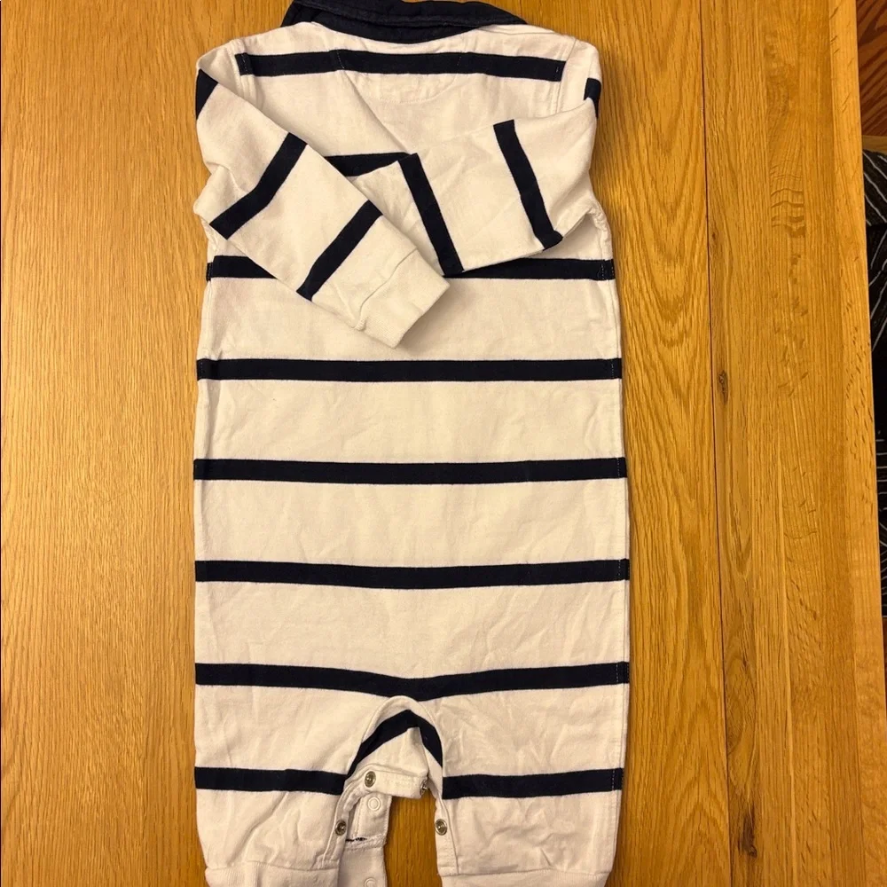 Ralph Lauren Navy and White Striped Baby Romper/One Piece - 6 months